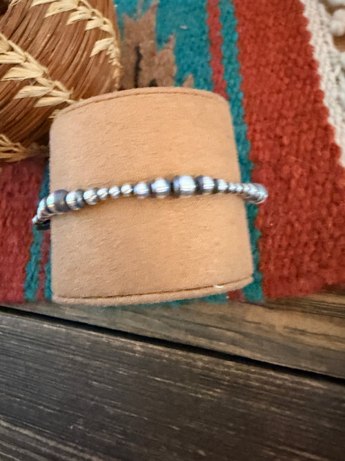 Handcrafted Sterling Silver Pearl Beaded Bracelet