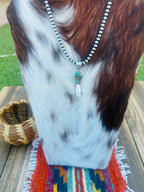 Handcrafted Turquoise & Sterling Silver Beaded Blossom Necklace