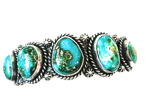 Navajo Sterling Silver & Sonoran Mountain Turquoise Cuff Bracelet