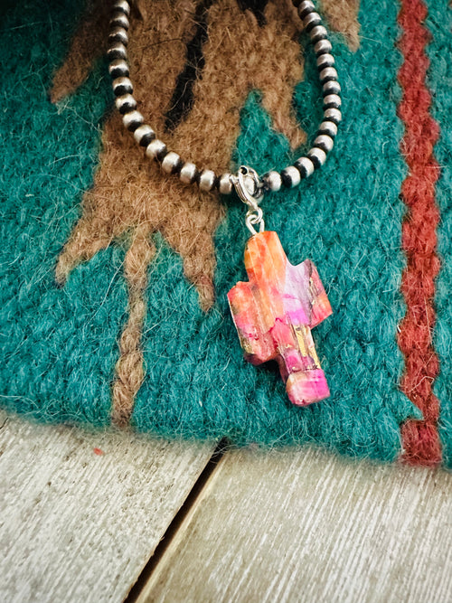 Navajo Hand Carved Pink Mojave Saguaro Cactus Charm