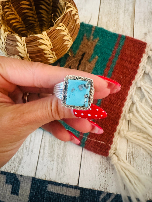 Old Pawn Navajo Sterling Silver & Turquoise Ring