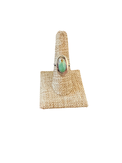 Old Pawn Navajo Sterling Silver & Turquoise Ring Size 7.75