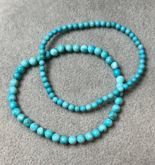 Stone Beaded Stretch Bracelet Set Of 2 (Turquoise)✅