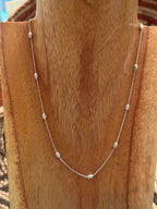 The Radiant Cascade Sterling Silver Diamond Cut Bead Necklace 16 Inch