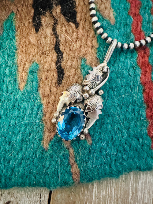 Handcrafted Old Pawn Sterling Silver & Topaz Pendant