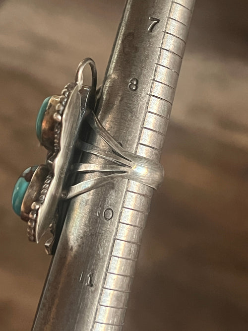 Apache Sterling Silver and Egyptian Turquoise Butterfly Ring by Rosella Paxson, Size 9