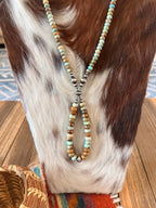 Handcrafted Turquoise & Sterling Silver Beaded Jacla Necklace
