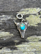 Sterling Silver and Turquoise Steer Head Charm