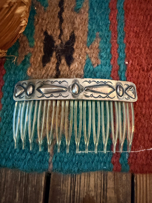 Old Pawn Handcrafted Sterling Silver Hair Comb Barrette