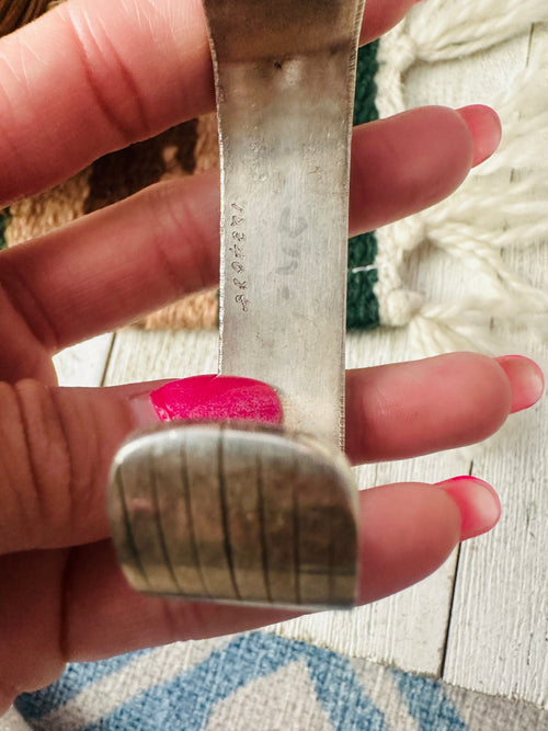 Old Pawn Navajo Multi Stone & Sterling Silver Inlay Cuff Bracelet