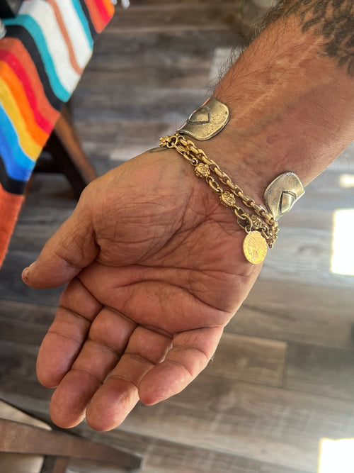 Hand Forged Old Pawn Sterling Silver Ingot Cuff Bracelet by Santa Fe Artist, Buffalo: The Buckle