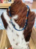Handcrafted Multi Stone & Sterling Silver Beaded 18” Necklace by T & R Singer