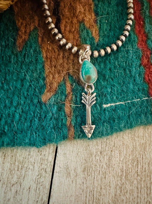 Navajo Turquoise & Sterling Silver Arrow Pendant