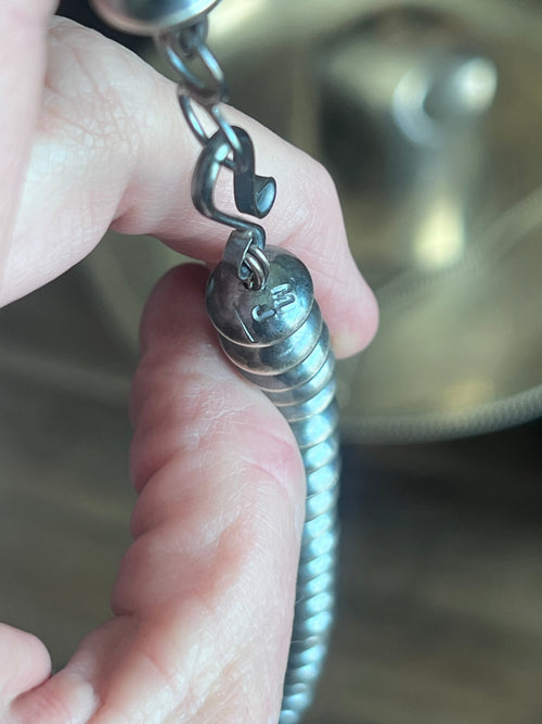 Handcrafted 11mm Sterling Silver Saucer Pearl Bead Necklace by Michelle Jameson, 20-1/2 inches