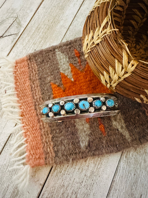 Old Pawn Navajo Turquoise & Sterling Silver Cuff Bracelet