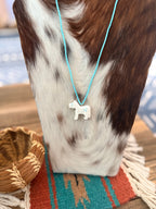 Handcrafted Turquoise & Mother of Pearl Fetish Horse Beaded Necklace