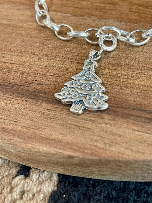 Native Handmade Sterling Silver CHRISTMAS TREE Charm