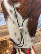 Handcrafted Vintage Old Pawn Sterling Silver & Turquoise Bolo Tie