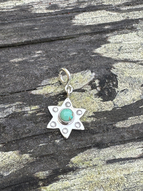 Sterling Silver and Turquoise Mini Star Charm