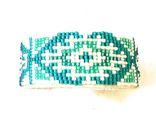 Navajo Made Beaded Leather Bracelet