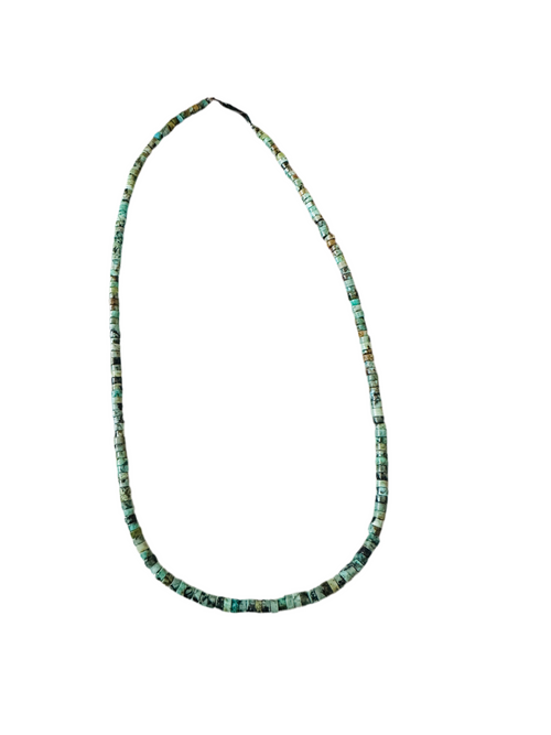 Navajo Turquoise & Sterling Silver 18” Beaded Necklace