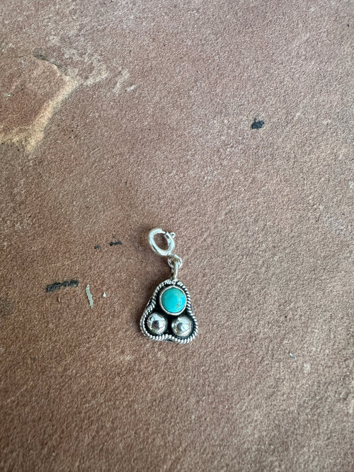 Handmade Sterling Silver & Turquoise Silver Ball Charm