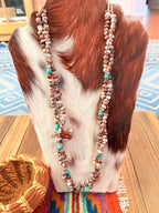 Old Pawn Handcrafted Multi Stone & Heishi Beaded 26” Necklace