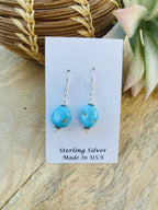 Navajo Sterling Silver & Turquoise Bead Dangle Earrings