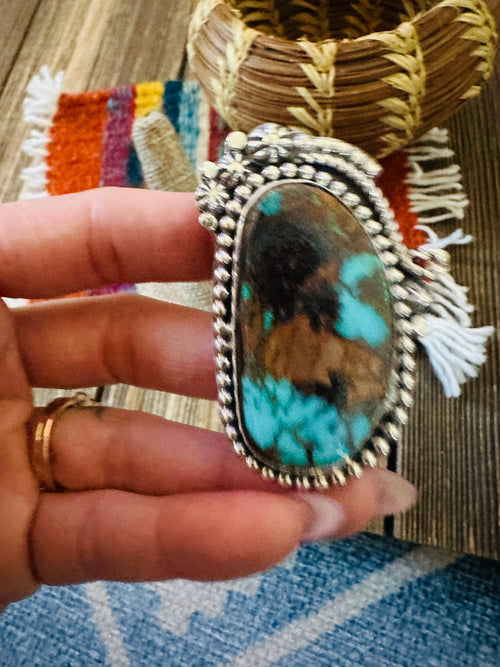 Handcrafted Turquoise & Sterling Silver Ring 8 by Rosella Paxson