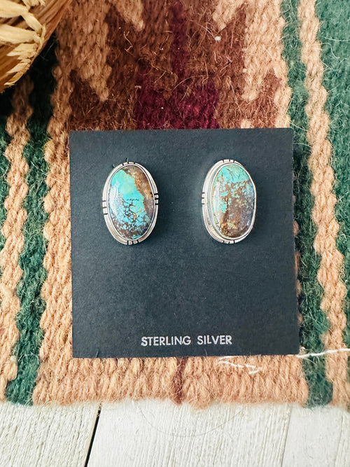 Navajo Sterling Silver & Royston Turquoise Post Earrings