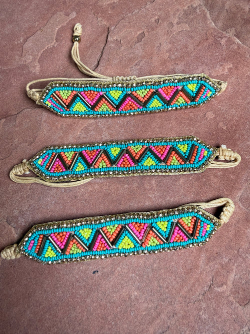 “The Golden Collection” Handmade Adjustable Beaded Bracelet or Anklet