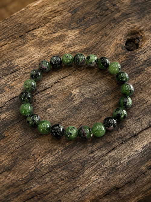 Ruby Zoisite 8mm Beaded Stretch Bracelet