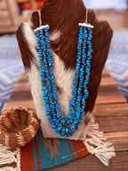 Old Pawn Handcrafted Sleeping Beauty Turquoise Beaded 28” Necklace