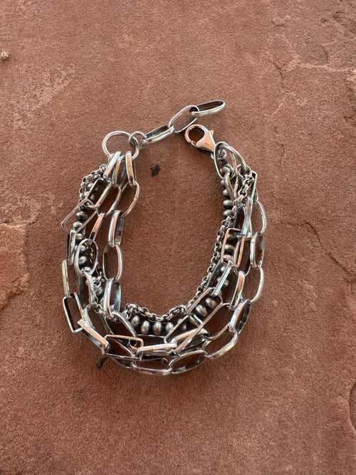 SILVER CITY Handmade Sterling Silver 5 Strand Link Bracelet