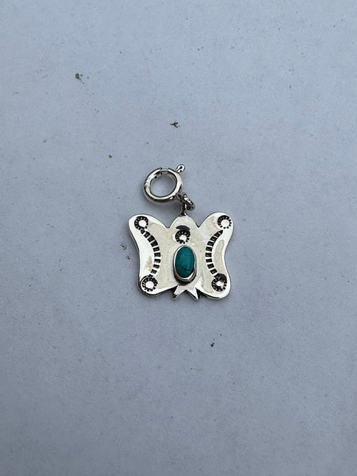 Sterling Silver and Turquoise Butterfly Charm