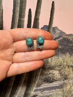 Handmade Number 8 Turquoise & Sterling Silver Stud Earrings STYLE 3