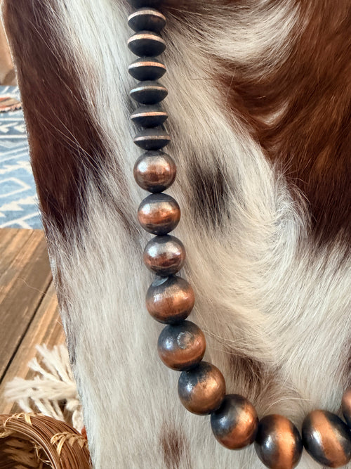 Handcrafted Copper Beaded 20” Necklace
