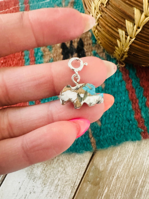Navajo Hand Carved Blue Mojave Rabbit Charm