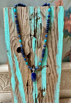 Lapis & Turquoise Beaded Pendant Necklace