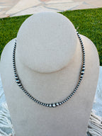 14” Sterling Silver Pearl Beaded  Necklace