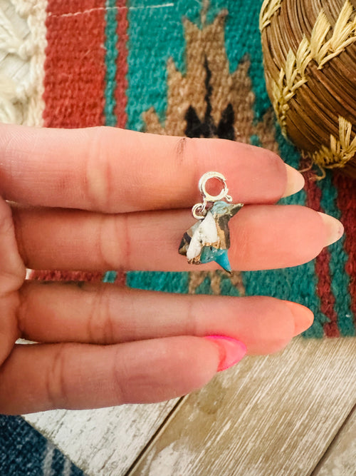 Navajo Hand Carved Blue Mojave Bird Charm
