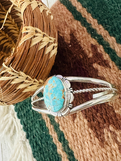 Old Pawn Navajo Turquoise & Sterling Silver Cuff Bracelet