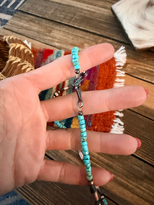 Handcrafted Turquoise & Copper Beaded Necklace