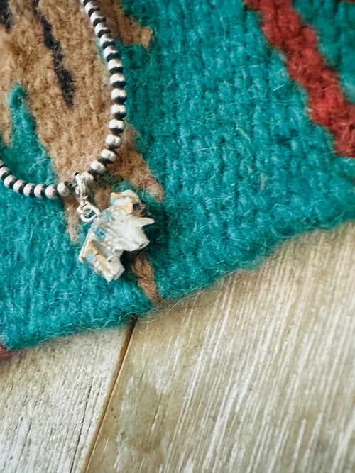 Navajo Hand Carved Blue Mojave Buffalo Charm