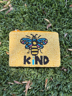 Handmade Beaded “Bee Kind” Coin Purse