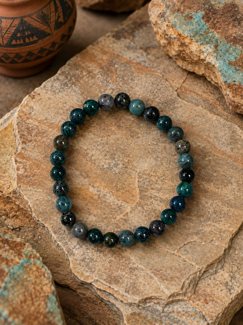 Chrysocolla 6mm Beaded stretch bracelet