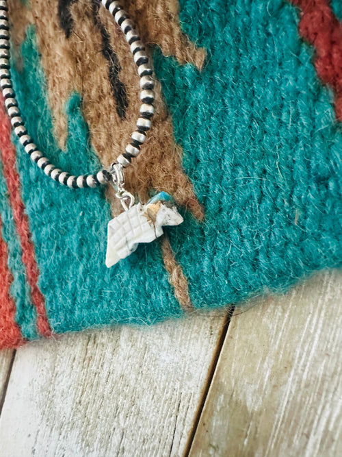 Navajo Hand Carved Blue Mojave Armadillo Charm