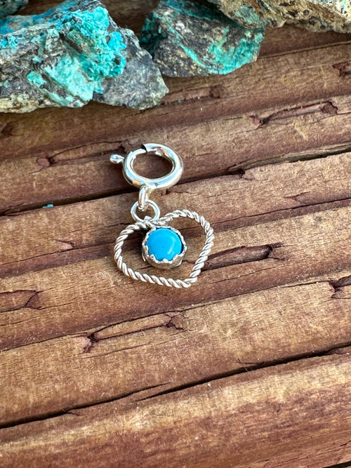 Navajo Made Sterling Silver and Turquoise Charm