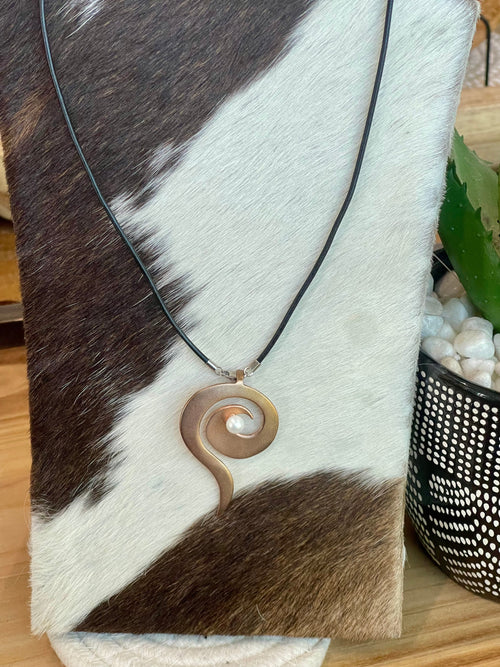 Vintage Handmade Copper Swirl Necklace