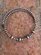 Handcrafted Sterling Silver Beaded Wrap Choker Necklace